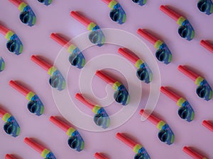 Party blower pattern on pink