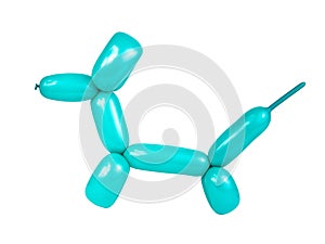 Party blue balloon dog isolated on the white background