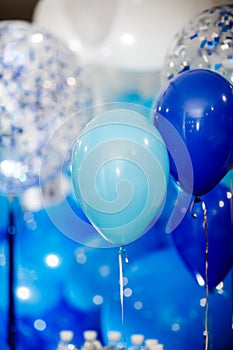 Blue balloons background photo