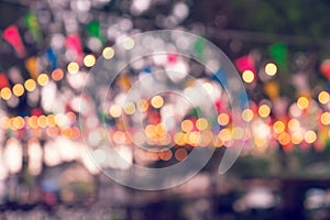 Party bokeh at night market festival,abstract blur image background