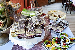 Party cakes, candy bar