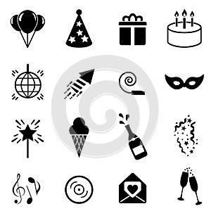 Party and celebration icon set