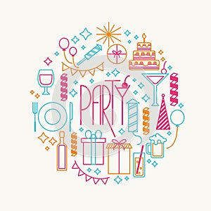 Party and celebrations icons