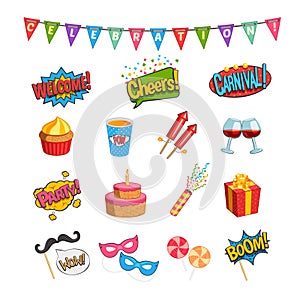 Party Comic Elements Set