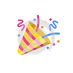 Party confetti firework emoticon illustration.