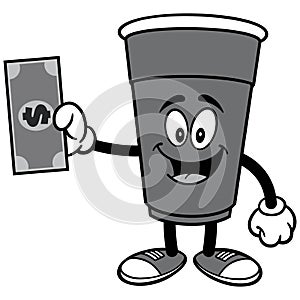 Party Cup with Dollar Illustration