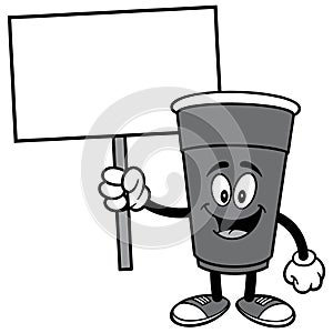 Party Cup with Sign Illustration