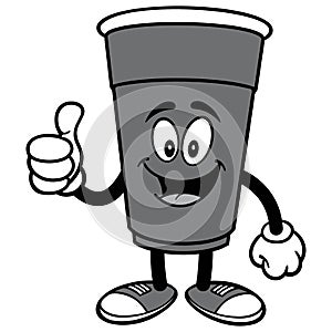 Party Cup with Thumbs Up Illustration