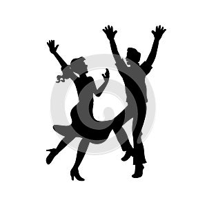 Party dance silhouette black vector