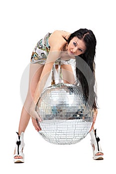 Party dancer with disco ball