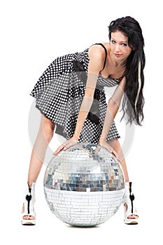 Party dancer with disco ball