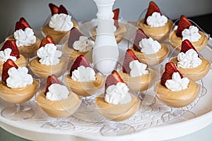 Party decorations; Candy table, table with various sweets and cakes