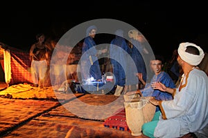 Party in a desert camp