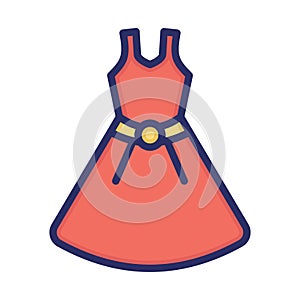 Party dress, dress, frock, clothes fully editable vector icons