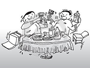 Party drinking illustration