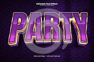 Party editable text effect in modern trend style