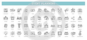 Party entertainment, event organisation and banquet icons