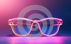 Party eyewear equipped with transparent frame with neon lights