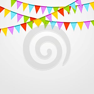 Party flags celebrate bright abstract background photo