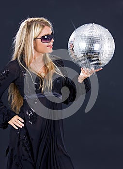 Party girl with disco ball