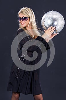 Party girl with disco ball