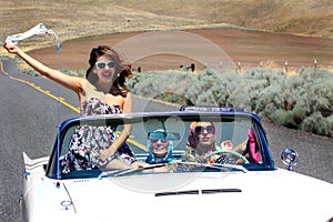 Party Girls in Convertible