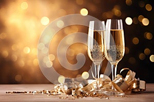 Party glass alcohol festive holiday beverage champagne wine celebrate christmas background drink