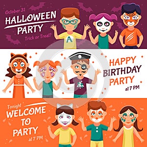 Party With Greasepaint Banners Set
