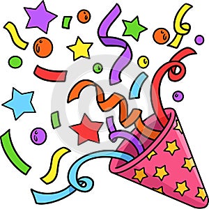 Party Hat Cartoon Colored Clipart Illustration