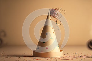 Party hat, confetti and streamers, Generative AI