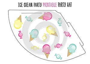 Party hat. Ice cream party