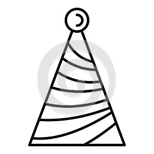 Party hat icon outline vector. Carnival fun cone