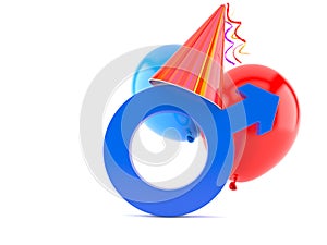 Party hat with male gender symbol