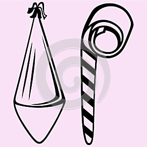 Party hat noisemaker vector