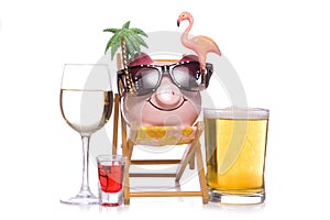 Party holiday with booze piggy bank