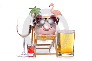 Party holiday with booze piggy bank photo