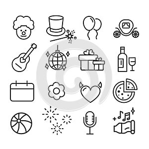 Party icon vector isolated. Modern outline on white background