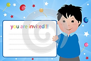 Party invitation card - boy