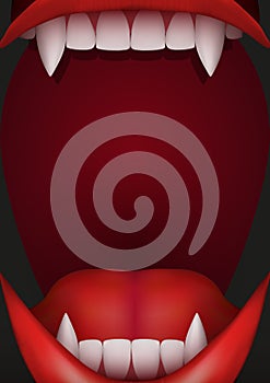 Party Invitation with vampire mouth