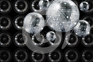 Party lights disco mirror ball with background