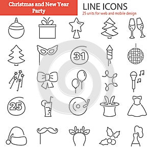 Party line icons set for web and mobile design