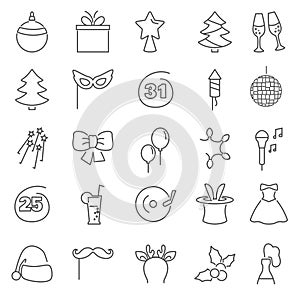 Party line icons set for web and mobile design