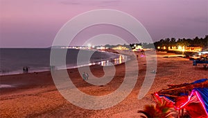 A party night at a beach at Goa India at evening