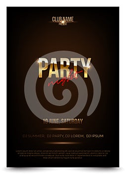 Party night vector poster template with text space