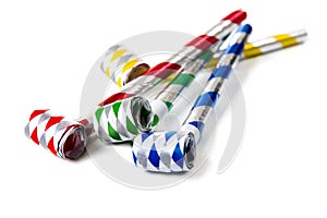Party Noisemakers on White photo