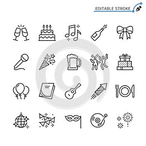 Party outline icon set