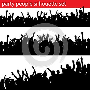 Party people silhouette set