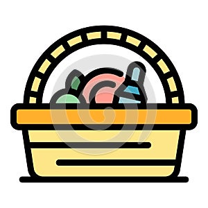 Party picnic basket icon vector flat