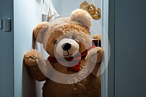Party prankster Sneaky teddy bear surprises, congratulates, brings childhood joy