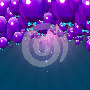 Party Purple Balloons Background for your Text